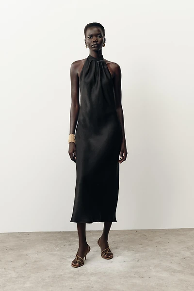 HALTER MIDI DRESS