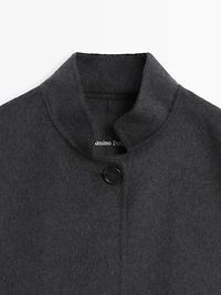 Wool blend high neck coat
