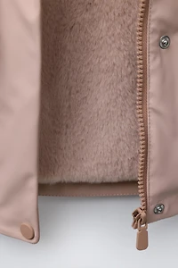 VESTE DÉPERLANTE ENDUITE EFFET FOURRURE