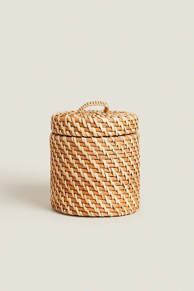 CORBEILLE ENFANT ROTIN COUVERCLE