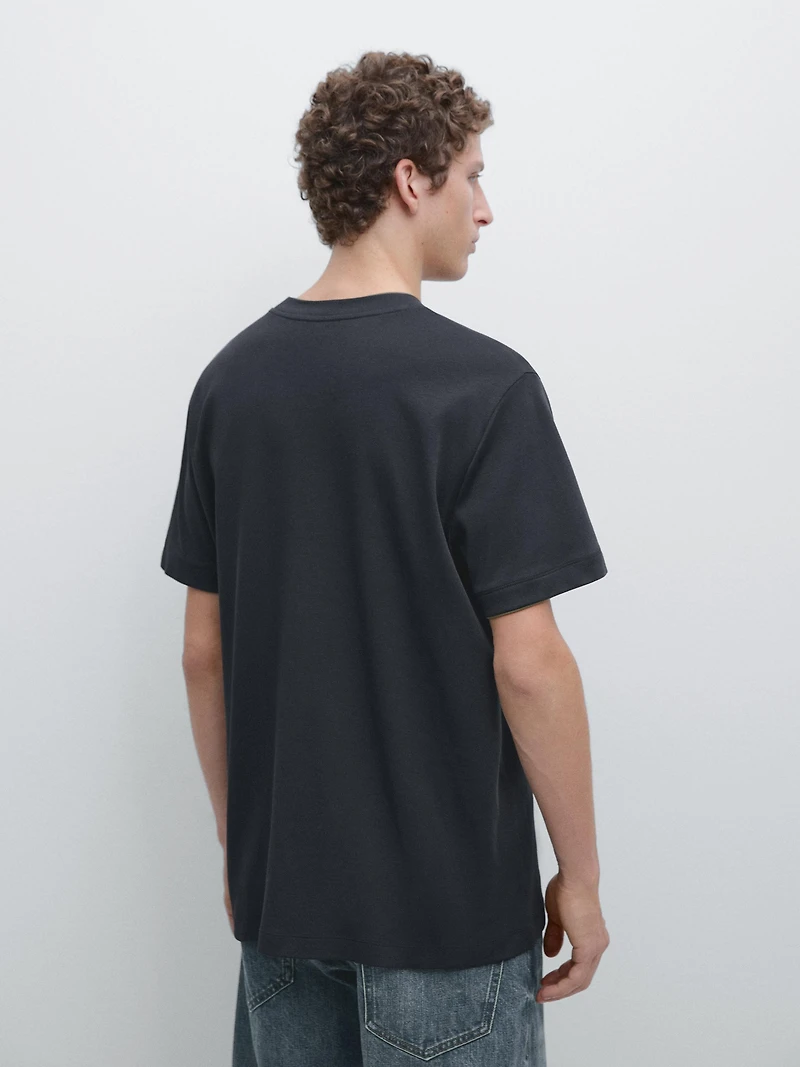 Contrast collar T-shirt, 100% cotton