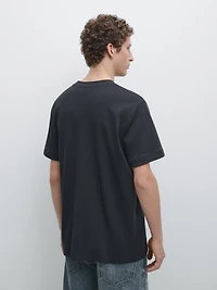 Contrast collar T-shirt, 100% cotton