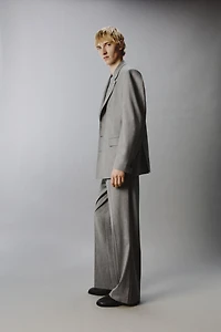 STRIPED TEXTURED SUIT JACKET