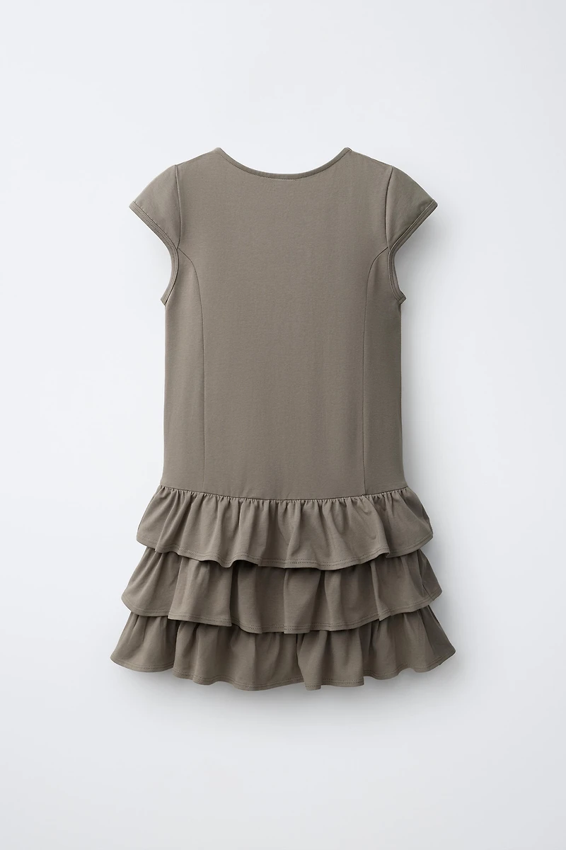 RUFFLED FROG FASTENING DRESS