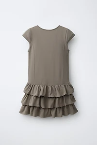 RUFFLED FROG FASTENING DRESS