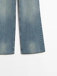 Jean flare taille haute coton