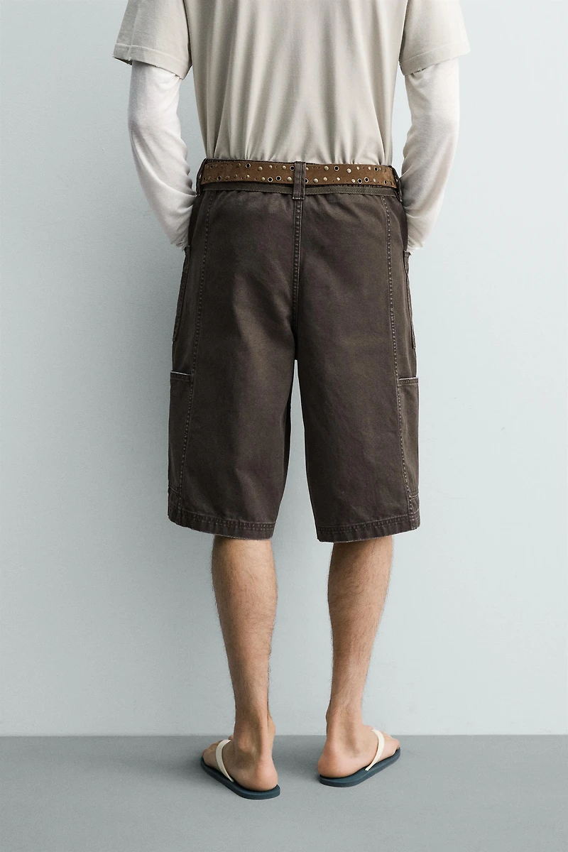 BELTED BAGGY FIT SHORTS