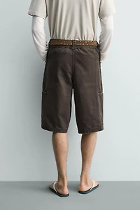 BELTED BAGGY FIT SHORTS