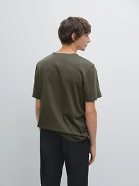Lightweight short sleeve cotton melange T-shirt