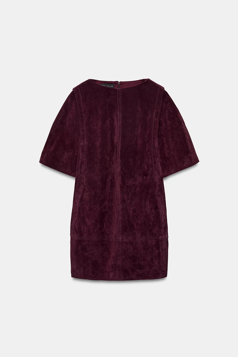 100% SUEDE LEATHER SHORT DRESS
