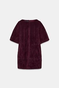 100% SUEDE LEATHER SHORT DRESS