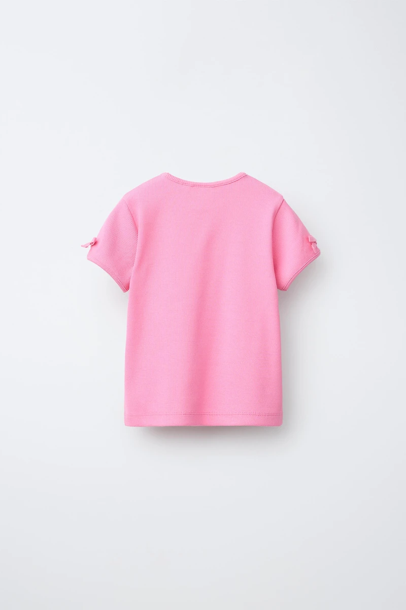 RIBBED STRIPED TIE T-SHIRT