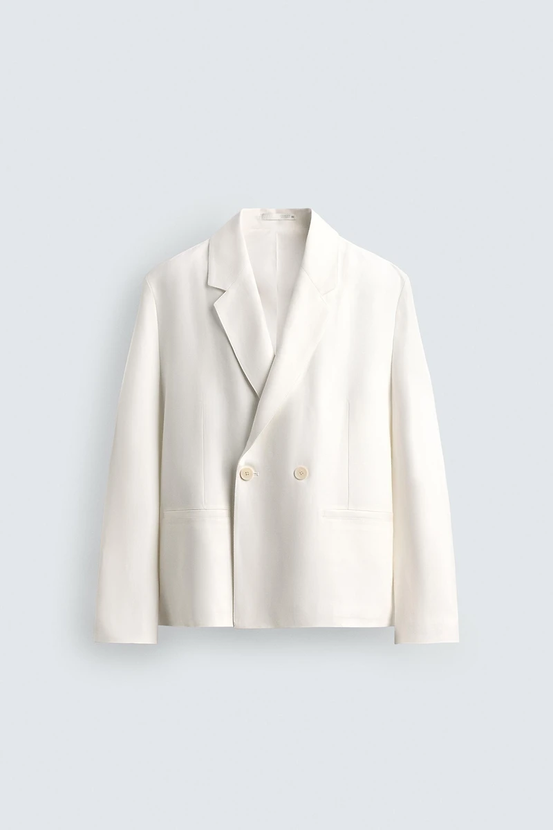RELAXED FIT VISCOSE - LINEN SUIT BLAZER