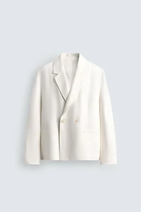 RELAXED FIT VISCOSE - LINEN SUIT BLAZER