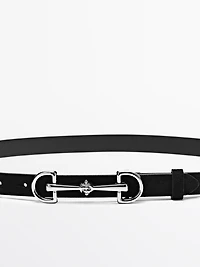 Equestrian split suede leather belt