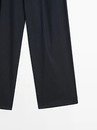Pantalon large mid-rise à rayures tennis