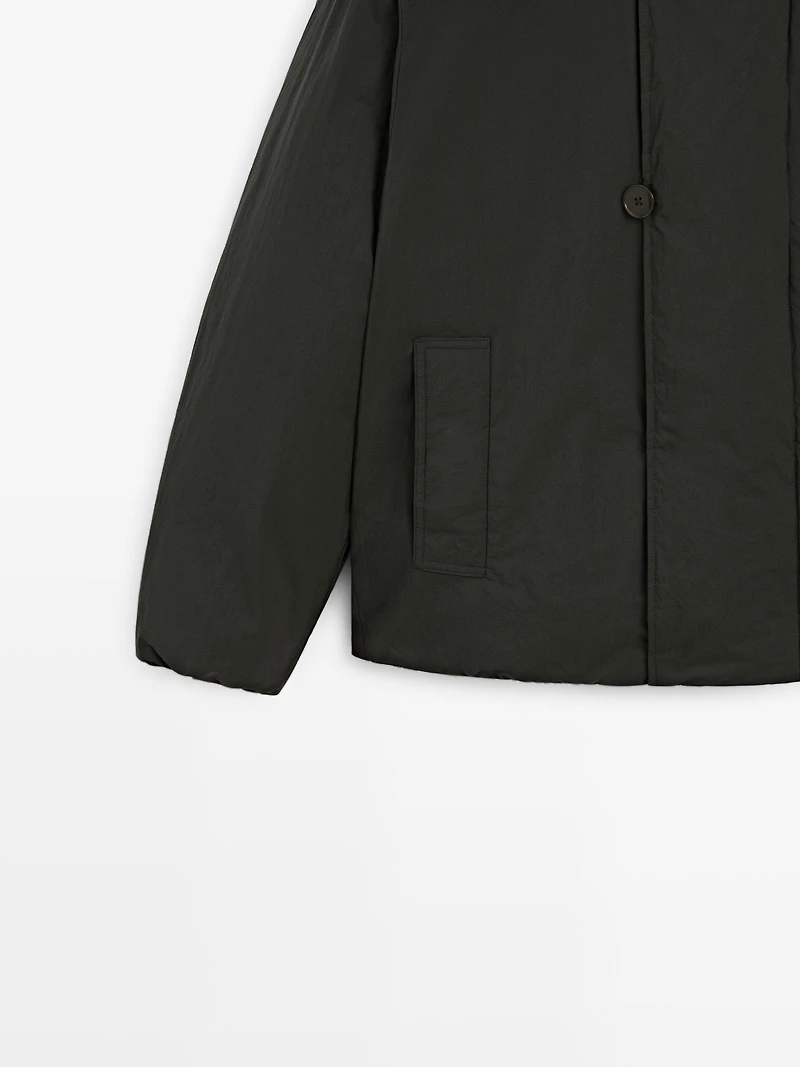Short puffer parka a feather and down blend