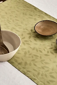 JACQUARD PLANT MOTIF TABLE RUNNER