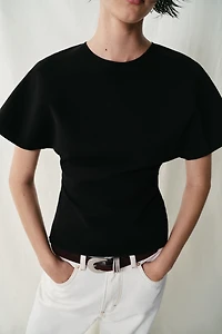 SHORT SLEEVE CUT OUT TOP