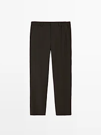 Wool blend jogger fit trousers