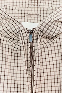 PLAID HOODED JACKET