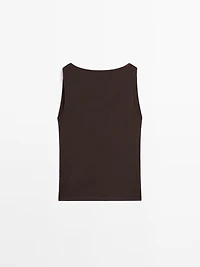 100% cotton top with draped neckline