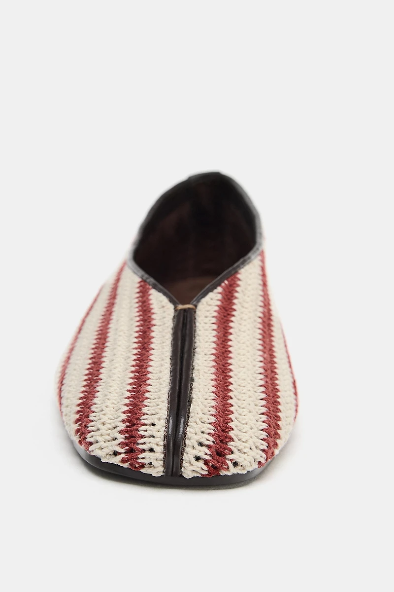 STRIPED BALLET FLATS