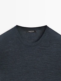 Wool blend knit T-shirt
