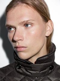 Long lightweight puffer jacket