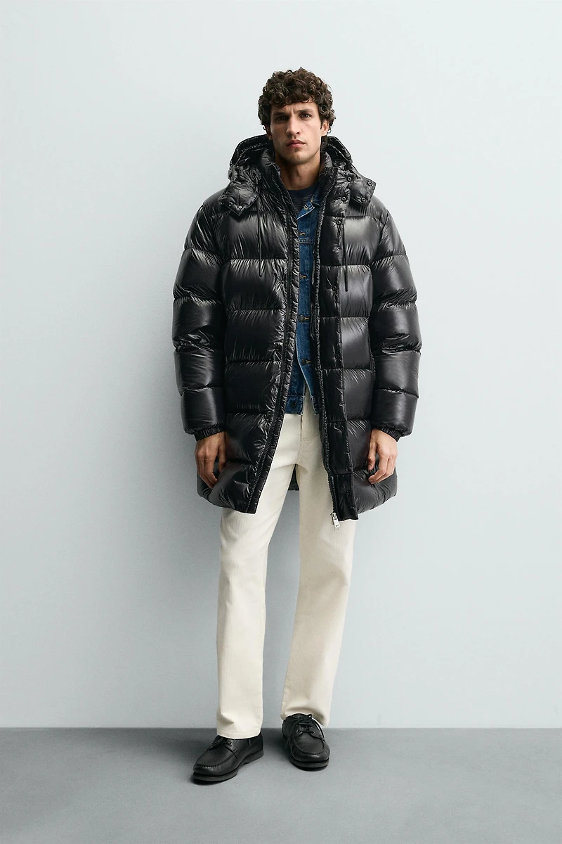 LONG 100% FEATHER PUFFER JACKET