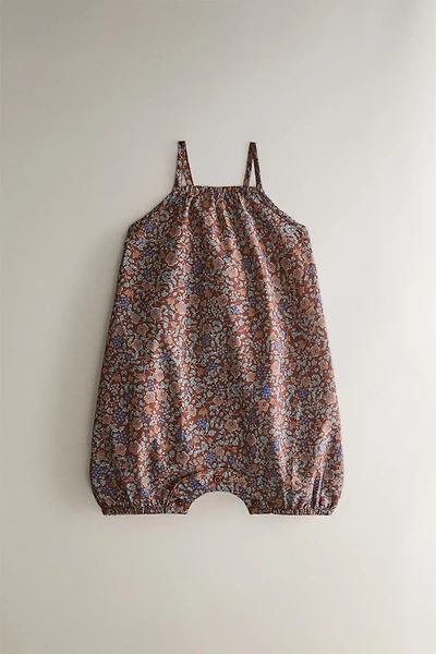BABY FLORAL BEACH DUNGAREES