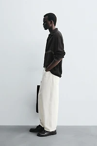 FLOWY SHIRT WITH GEOMETRIC EMBROIDERY