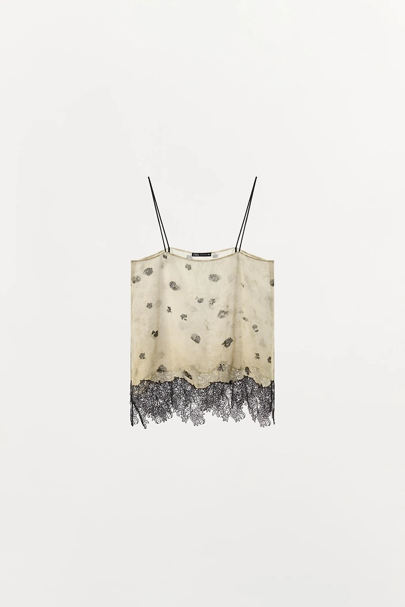 PRINTED LACE CAMISOLE