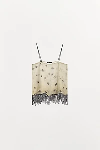 PRINTED LACE CAMISOLE