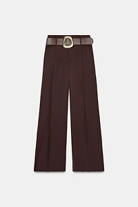WIDE LEG BELTED PANTS
