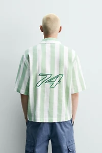PRINTED GRAPHIC BOXY FIT POLO SHIRT