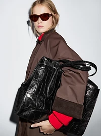 Long waxed parka with corduroy detail