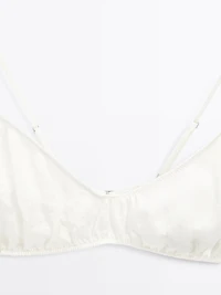 Soutien-gorge triangle satiné fronc