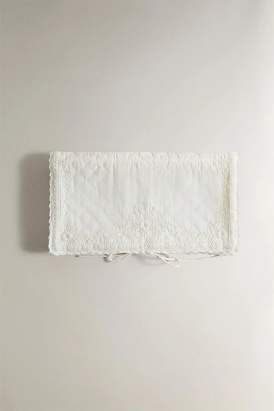 EMBROIDERED COTTON LINGERIE BAG