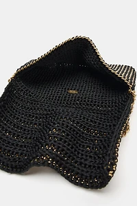 METALLIC FABRIC CROSSBODY BAG