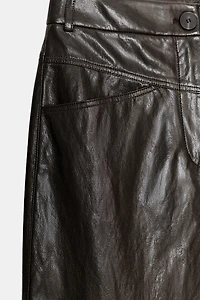 ZW COLLECTION FAUX LEATHER PLEATED SKIRT