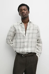 100% linen check shirt