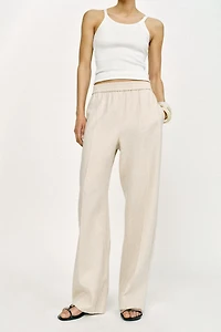 PANTALON DROIT AVEC LIN