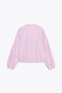 STRIPED POPLIN SHIRT WITH TIES