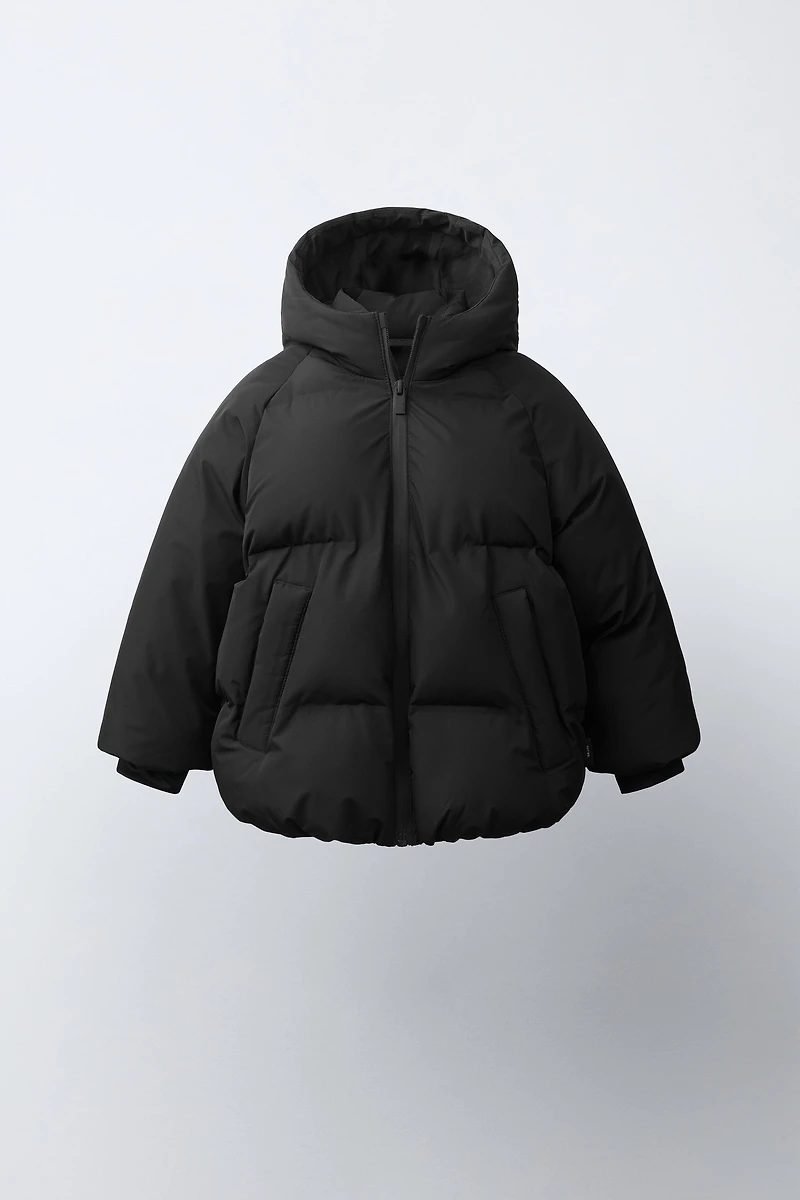 WATER REPELLENT HOODED PUFFER COAT