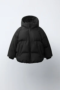 WATER REPELLENT HOODED PUFFER COAT