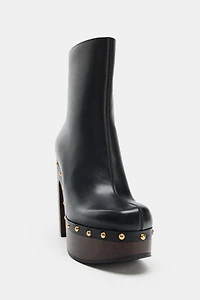 PLATFORM LEATHER ANKLE BOOTS