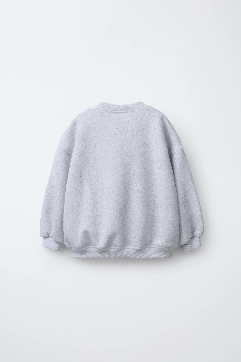 EMBROIDERED TERRY TEXT SWEATSHIRT
