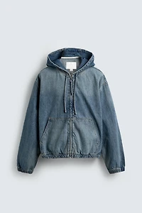 VESTE DÉLAVÉE À CAPUCHE