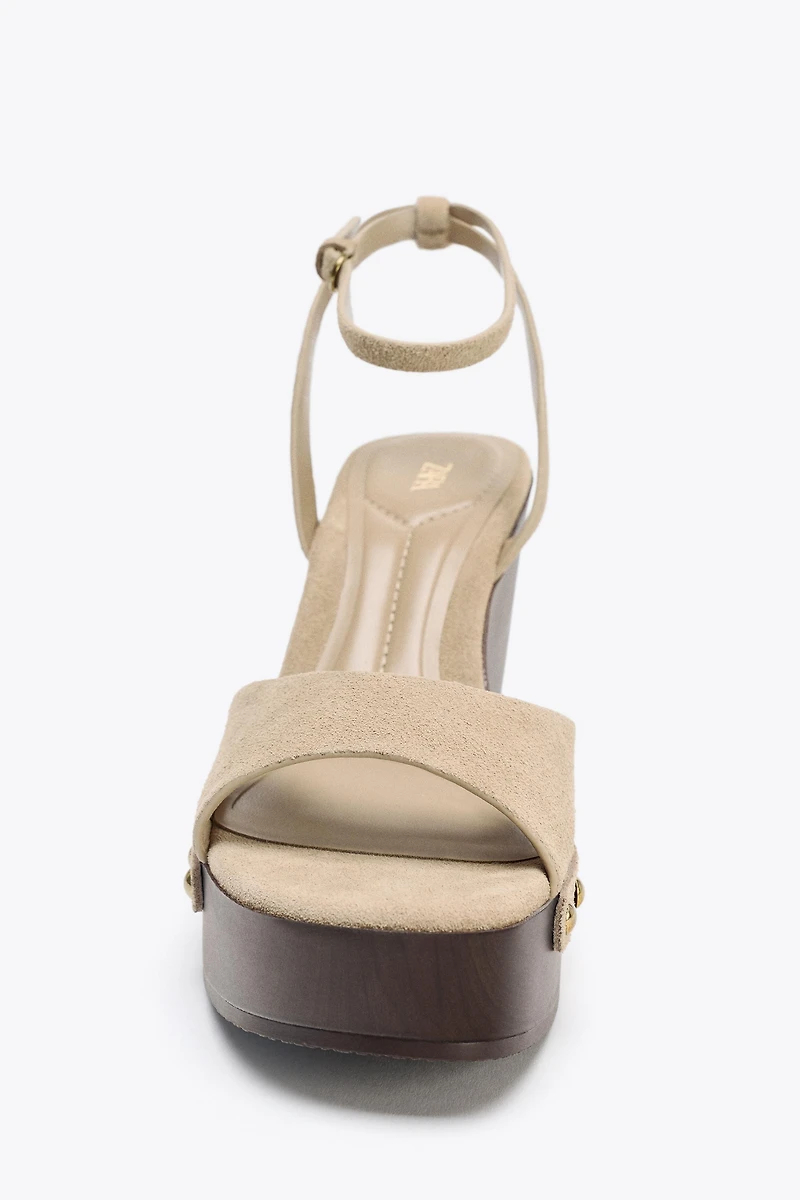 STUDDED SUEDE SANDALS